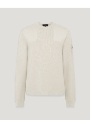 Belstaff Commander Crewneck Jumper Men's Organic Cotton Silver Birch Size 2XL