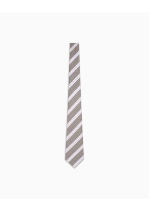 Silk tie with jacquard stripes