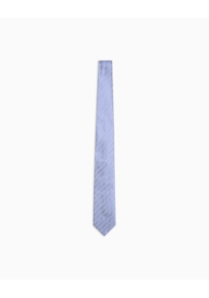 Pure silk tie with jacquard stripes