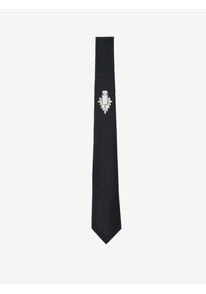 MCQUEEN - Crystal Mirror Embroidery Tie - Item 8475354036E1000