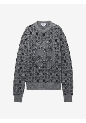 MCQUEEN - Distressed Skull Fair Isle Jumper - Item 849605Q1BFD1363