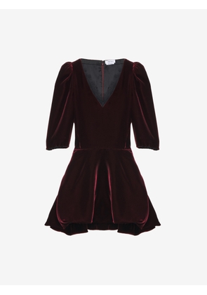 MCQUEEN - Velvet Mini Dress - Item 846376QEAGW6193