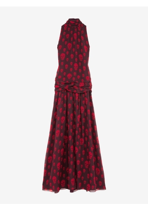 MCQUEEN - Skull Print Evening Dress - Item 858541QCAMN5148