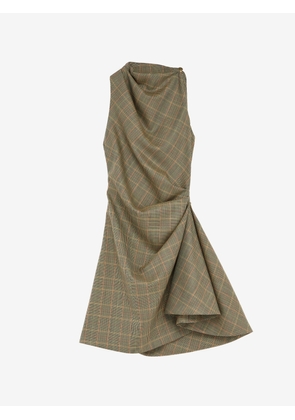 MCQUEEN - Country Check Asymmetric Mini Dress - Item 856843QJAFR9101