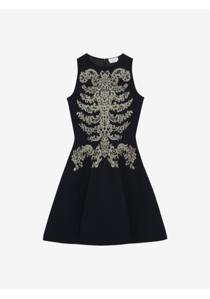 MCQUEEN - Lace Ribcage Jacquard Mini Dress - Item 852787Q1BFU1062