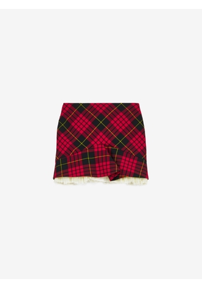MCQUEEN - MacQueen Tartan Kickback Mini Skirt - Item 857552QJAF26120