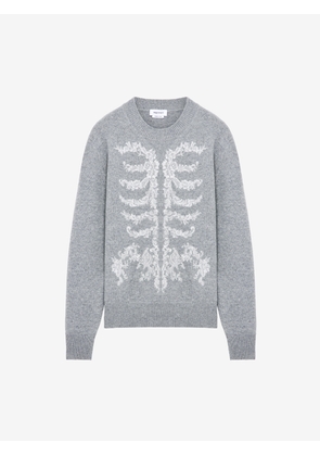 MCQUEEN - Lace Ribcage Embroidery Jumper - Item 852998Q1BFW1022