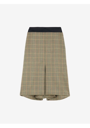 MCQUEEN - Country Check Kickback Skirt - Item 858470QJAFR9101