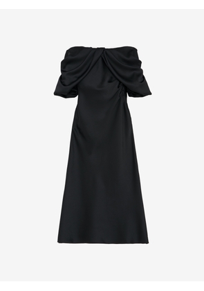 MCQUEEN - Off-the-shoulder Draped Evening Dress - Item 862235QEAHM1000