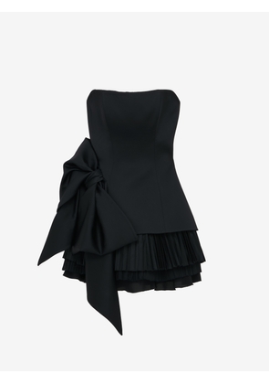 MCQUEEN - Side Bow Mini Dress - Item 854321QEAHJ1000