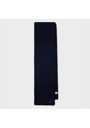 Paul Smith Navy Chunky Knit Wool Scarf Blue
