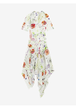 MCQUEEN - Meadow Floral Asymmetric Dress - Item 861420QZAQV9015