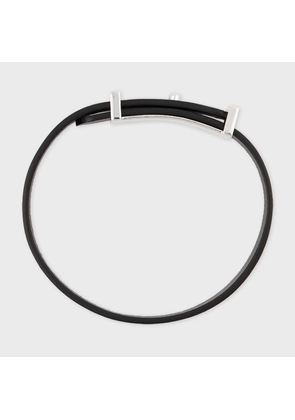 Paul Smith Black Signature Buckle Leather Bracelet