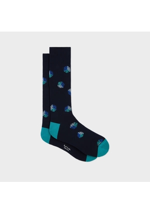 Paul Smith Navy 'Dice' Socks Blue