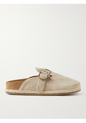 Polo Ralph Lauren - Turbach Jute-Trimmed Suede Clogs - Men - Neutrals - UK 6