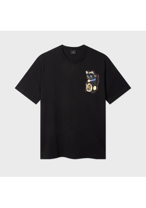 PS Paul Smith Black 'Lucky Cat' Print T-Shirt