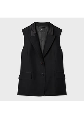 PS Paul Smith Women's Black Linen-Blend Waistcoat