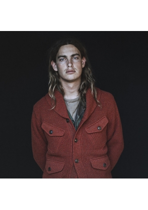 Wool-Cotton Shawl-Collar Cardigan