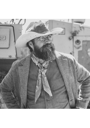 Unconstructed Suede-Trim Blazer