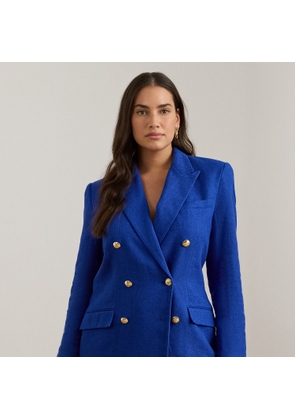Curve - Double-Breasted Linen-Cotton Blazer