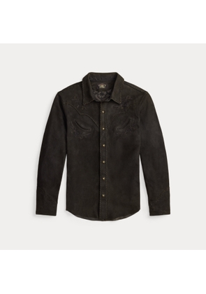 Embroidered Suede Western Shirt
