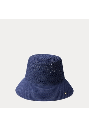 Open-Worked Straw Bucket Hat