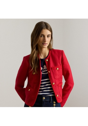 Linen Herringbone Cropped Jacket