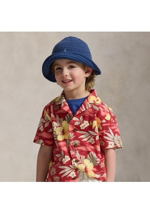 Tropical-Floral-Print Camp Shirt