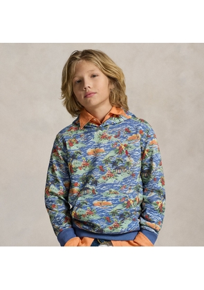 Tropical-Print French Terry Hoodie