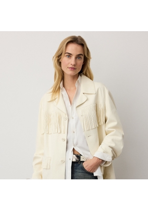 Perce Fringe-Trim Lamb-Suede Jacket