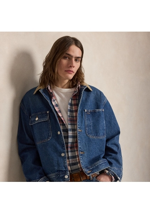Denim Corduroy-Collar Trucker Jacket