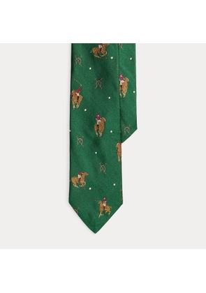 Equestrian-Patterned Silk Tie