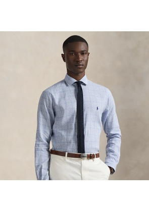 Custom Fit Checked Linen-Blend Shirt