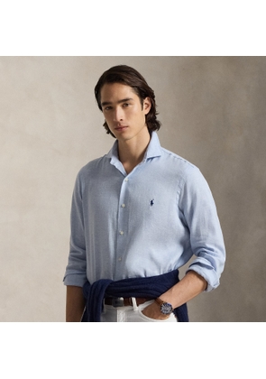 Custom Fit Herringbone Linen-Blend Shirt