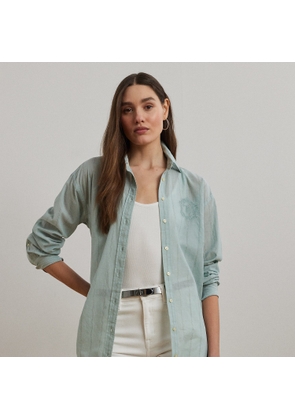 Oversize Striped Cotton Voile Shirt