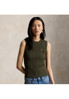 Cable-Knit Cotton Sleeveless Jumper