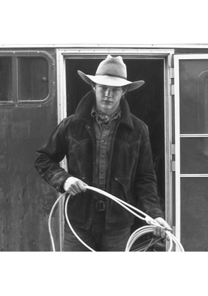 Shearling-Collar Suede Western Jacket