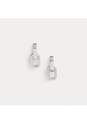 Modern Silver-Tone Link Earrings