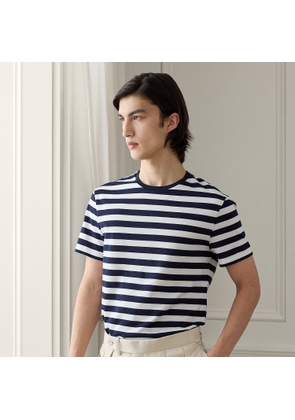 Striped Lisle-Piqué Crewneck T-Shirt