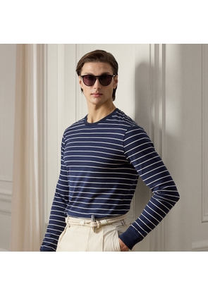 Striped Lisle-Piqué Long-Sleeve T-Shirt