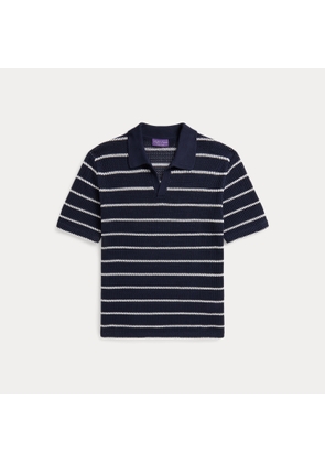 Striped Cotton Polo-Collar Jumper