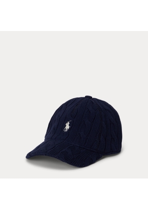 Cable-Knit Cotton Ball Cap