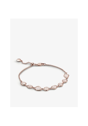 Womens Monica Vinader Siren Mini Nugget Cluster 18ct Rose-Gold Vermeil and Rose Quartz Bracelet