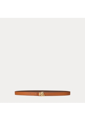 Logo Reversible Leather Skinny Belt