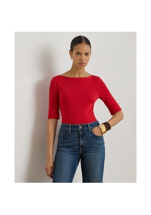 Stretch Cotton Boatneck T-Shirt