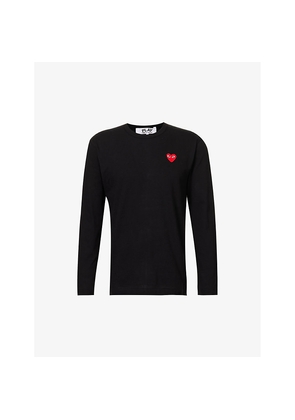 Mens Comme Des Garcons Play Heart-Appliquéd Cotton Top