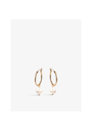 Womens La Maison Couture Amadeus Venus 14ct Yellow Gold-Vermeil Plated Sterling-Silver and Keshi Pearl Large Hoop Earrings