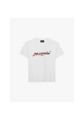 Womens The Kooples Logo-Print Cotton-Jersey T-Shirt