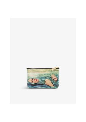 Womens Seletti Wears Toiletpaper Sea Girl Faux-Leather Coin Bag