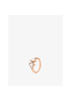 Bvlgari Diva's Dream 18ct Rose-Gold, Mother-Of-Pearl and 0.17ct Brilliant-Cut Diamond Ring
